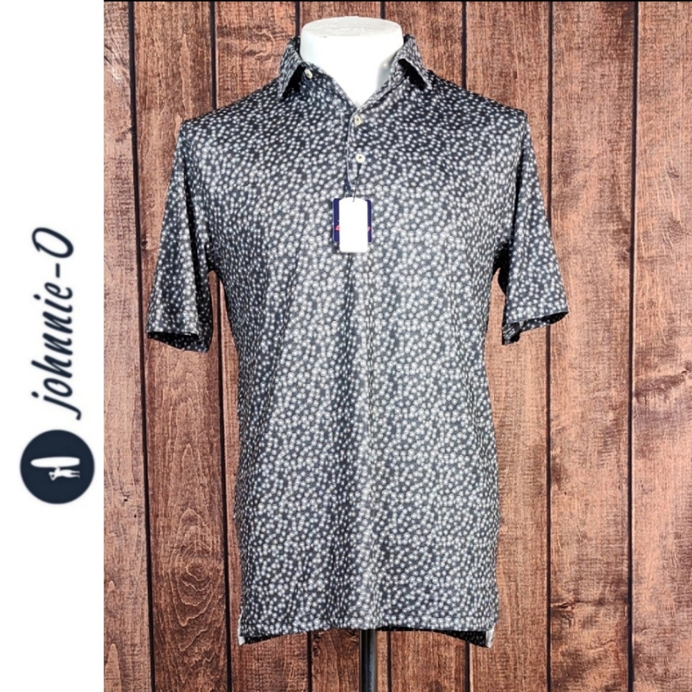 NWT Black and Gray Mens Prep-Performance Stretch Golf Polo $105.00 MRSP